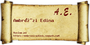 Ambrózi Edina névjegykártya